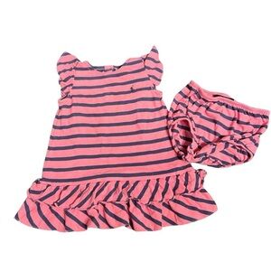 Ralph Lauren dress set. Pink and navy. 9 mos